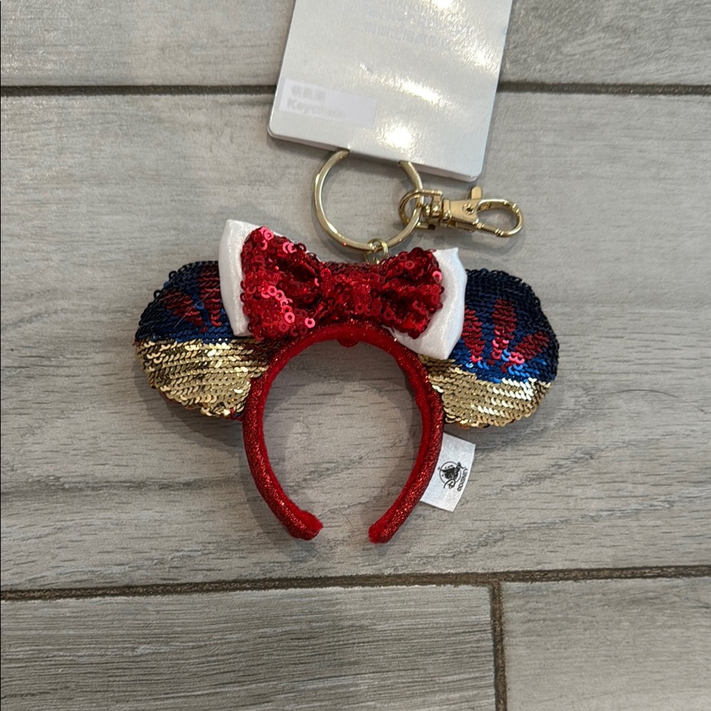 Disney Red and Gold Hair Accessory with Sequined Bow
